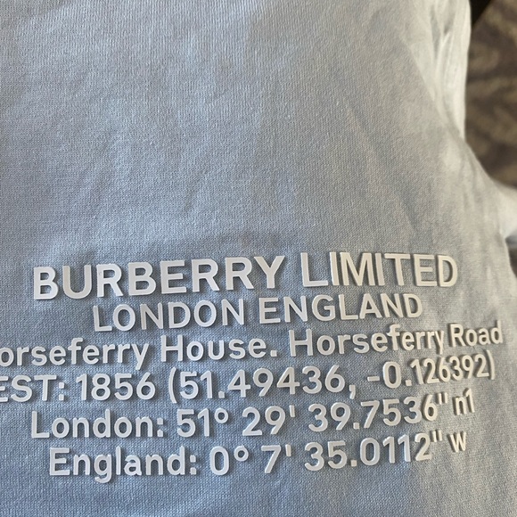 Burberry Jemma coordinates tee Shirt Size XS Pale Blue - Picture 6 of 7
